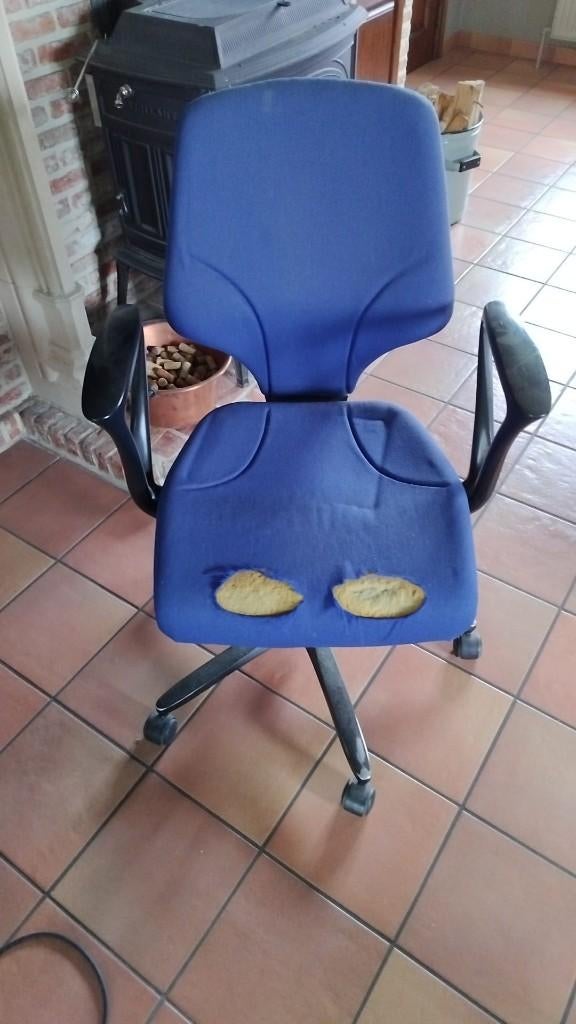 Bureaustoel, Huis en Inrichting, Ophalen, Gebruikt, Blauw, Bureaustoel