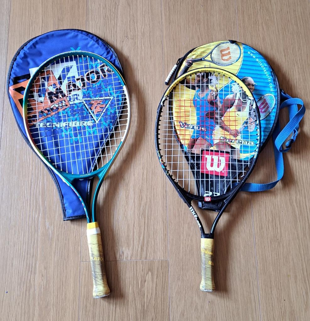 Tennisrackets voor kinderen van 23 of 24 inch, Sport en Fitness, Tennis, Gebruikt, Racket, Wilson, Ophalen of Verzenden
