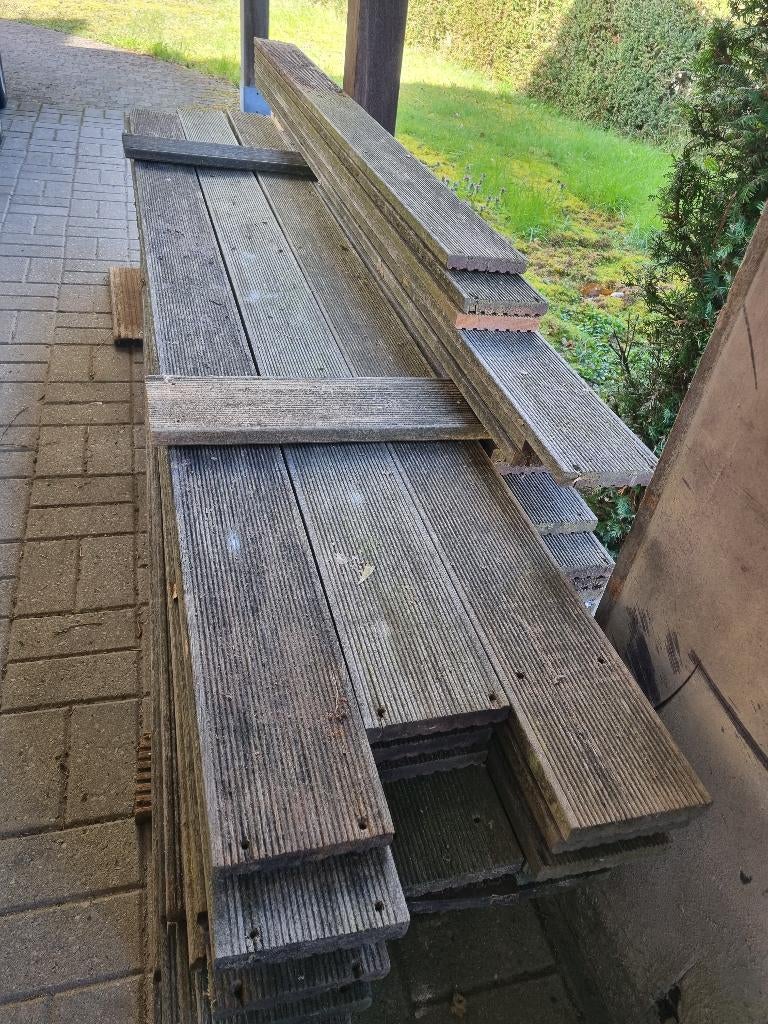 Terrasplanken Hardhout BANKIRAI 25mm dik - 49m², Tuin en Terras, Terrasdelen en Vlonders, Gebruikt, Hout, Ophalen