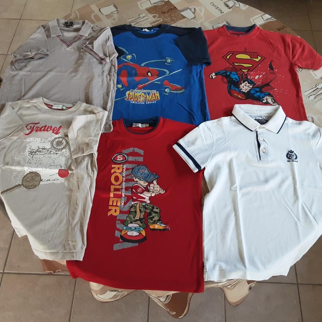 6 t’shirts maat 134, Ophalen of Verzenden, Gebruikt