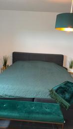 Grijs Boxspring 180 met emma matras topper, Gris, 210 cm, Enlèvement, Utilisé