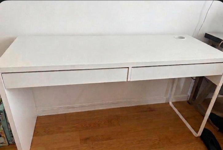 Table IKEA 142 x 50 x 75 cm, Maison & Meubles, Bureaux, Comme neuf, IKEA, Métal, Blanc, Enlèvement