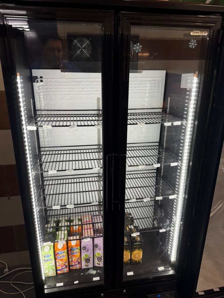 Frigo vitré double porte commercial, Enlèvement, Comme neuf