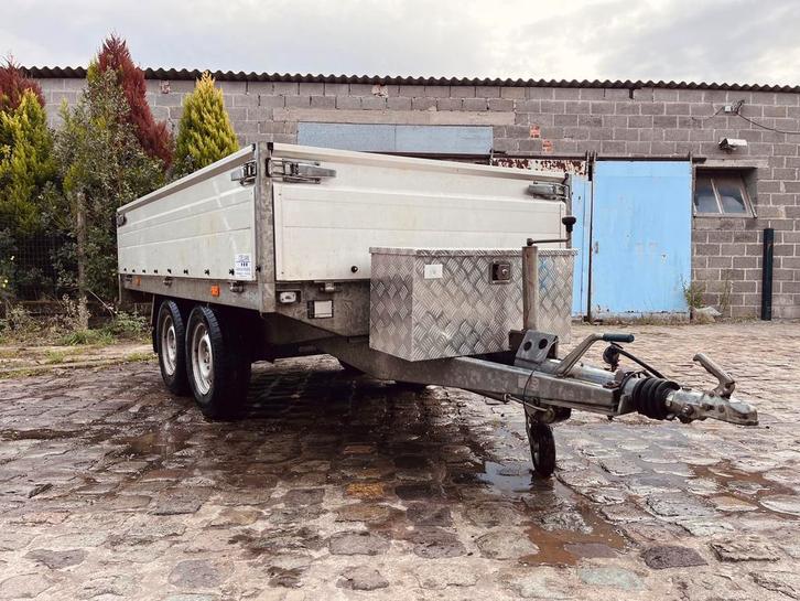 Geremde remorque 3 ton HAPERT AL3001 (huif & materieelbak), Autos : Divers, Remorques, Utilisé, Enlèvement