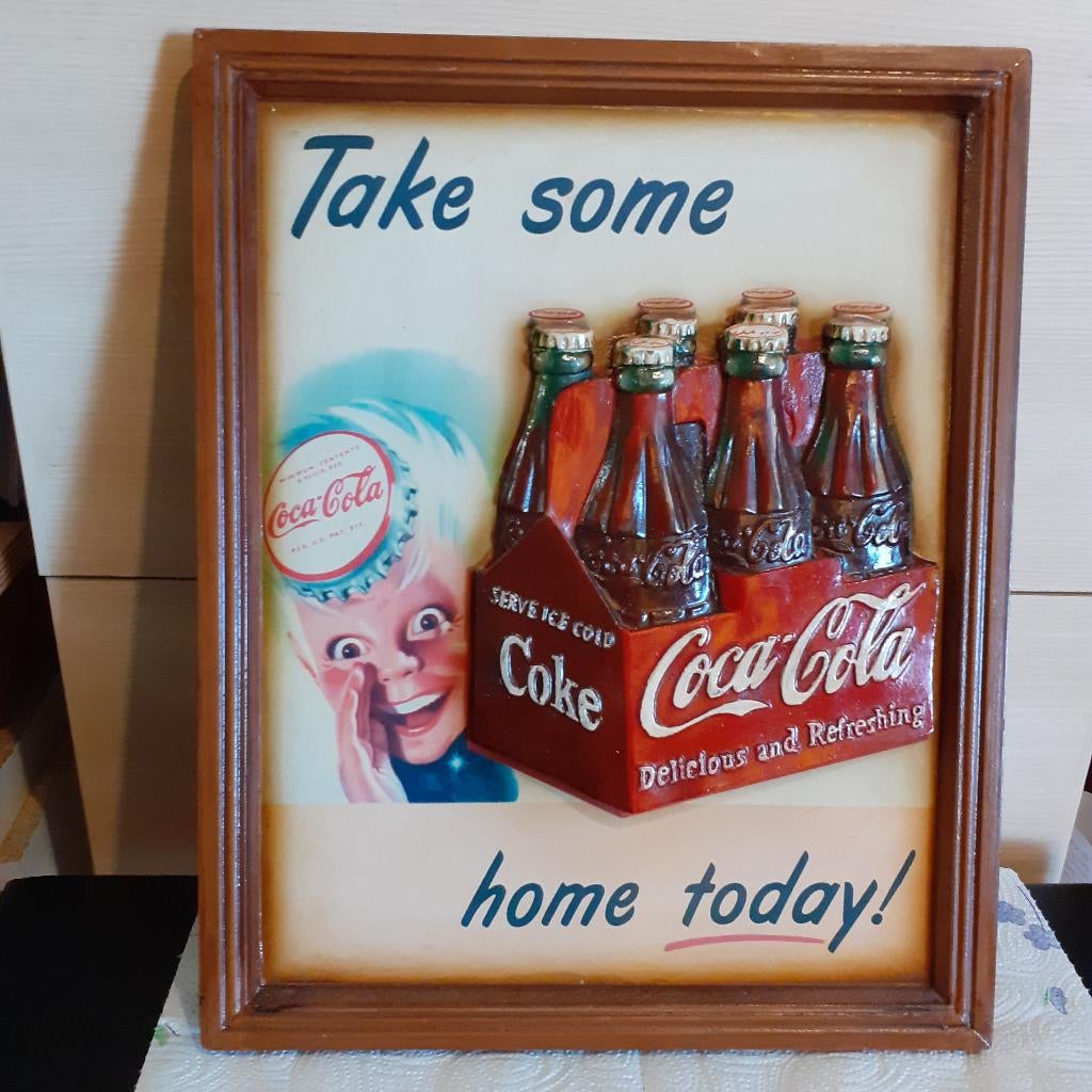 coca cola reclame bord, Ophalen of Verzenden, Zo goed als nieuw
