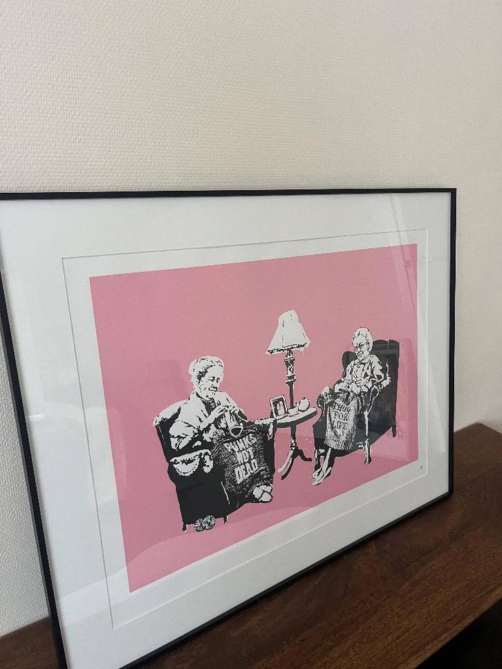 Banksy – Grannies – Pest Control Certificaat, Antiek en Kunst, Kunst | Litho's en Zeefdrukken, Ophalen