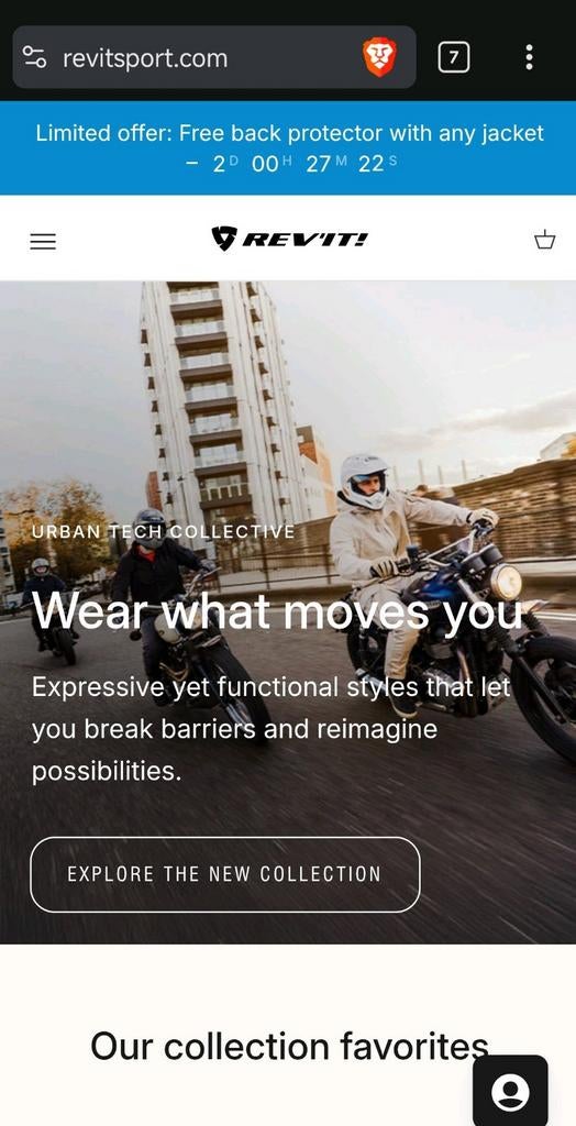 Crédit de 200 euros pour la boutique en ligne REV'IT, Motos, Enlèvement