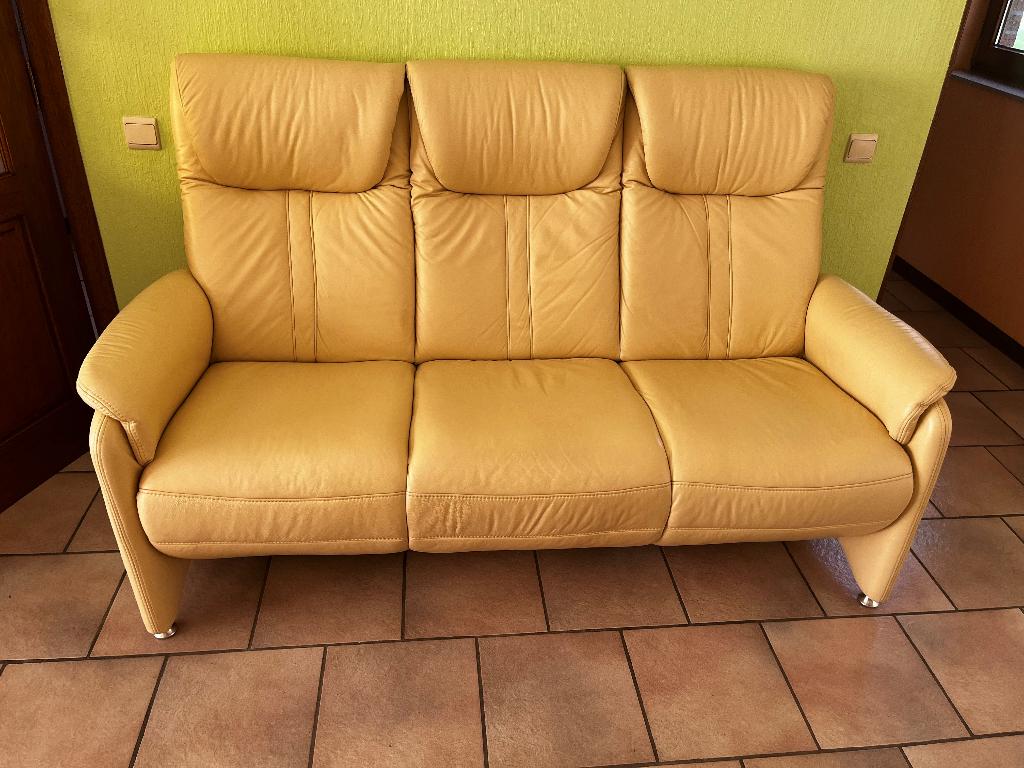 Salon complet 3+1+1 avec 2 relax electriques, Ophalen, Zo goed als nieuw, Leer, Moderne