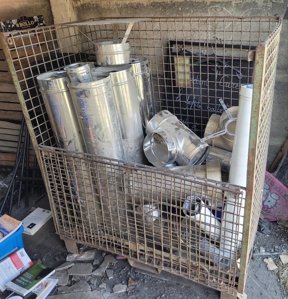 Lot de conduits de cheminée / poêle INOX double parois, Enlèvement, PVC, Coudes