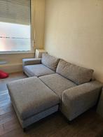 Grijze stoffen zetel, 200 à 250 cm, Banc droit, Comme neuf, Enlèvement