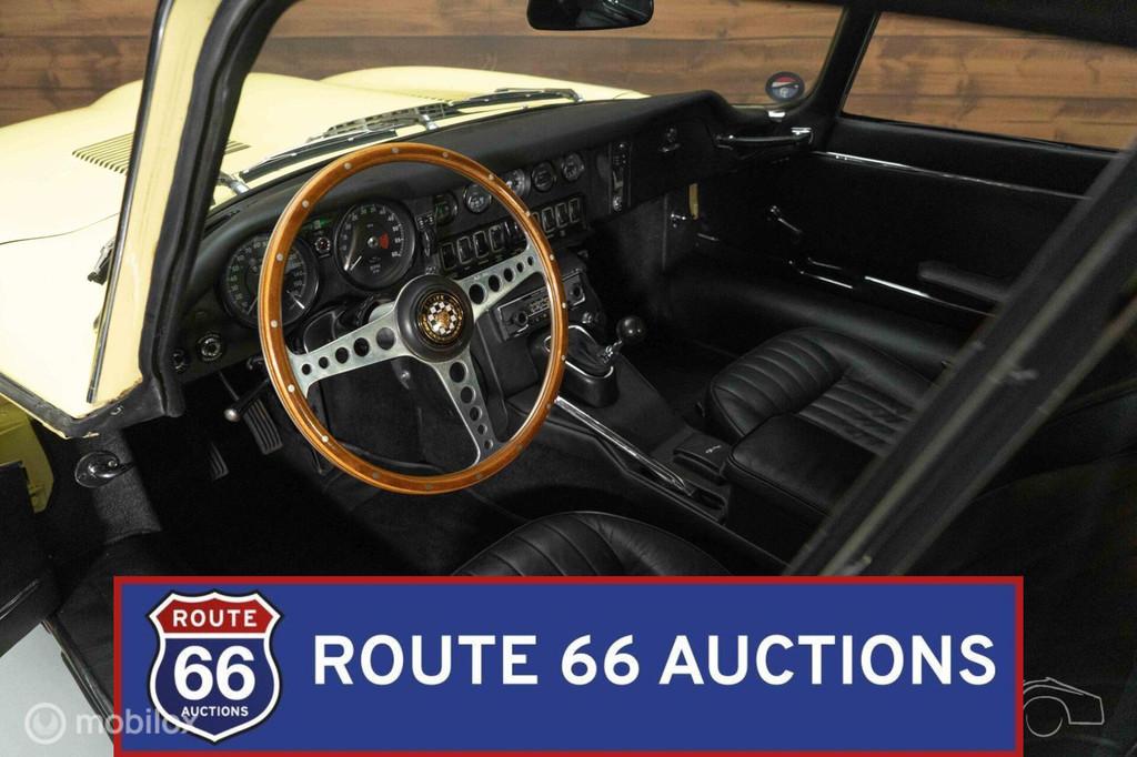 Jaguar E-Type Coupe Series 2 | 1970 | Route 66 Auctions, Auto's, Zwart, Bedrijf, Handgeschakeld, Overige carrosserie
