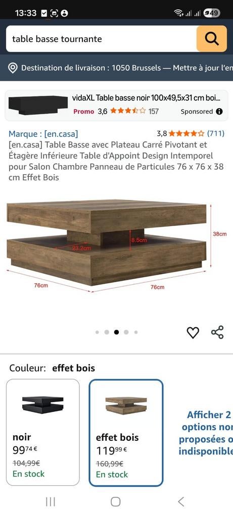Table basse pivotante, Enlèvement