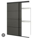 Ikea zwarte spiegelglazen schuifdeur 2 stuks, Huis en Inrichting, Kasten | Kleerkasten, Ophalen