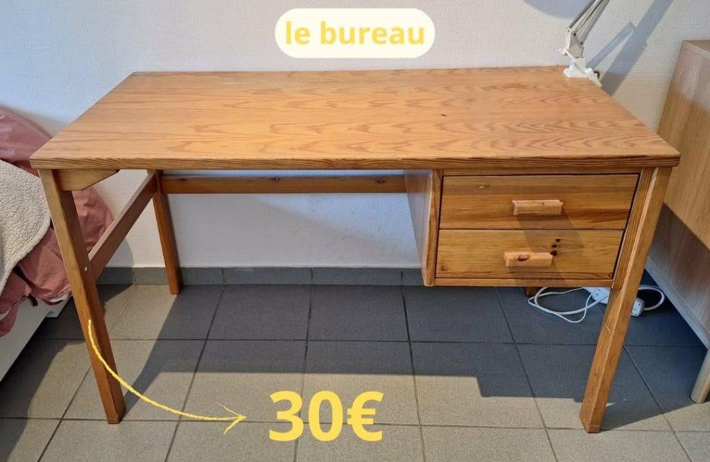 Bureau en bois, Maison & Meubles, Armoires | Autre, Enlèvement, Utilisé
