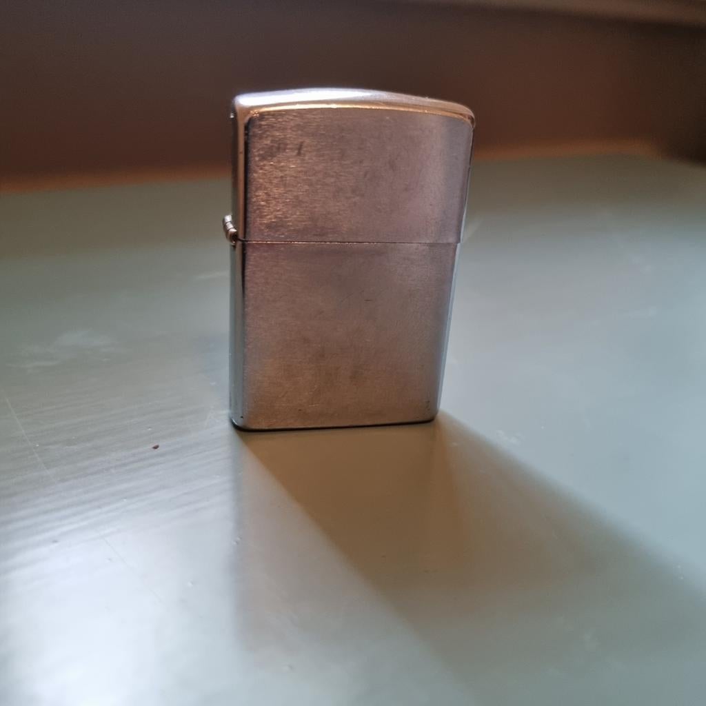 Zippo uit 1989, brushed chrome, Verzamelen, Ophalen of Verzenden, Gebruikt, Aansteker