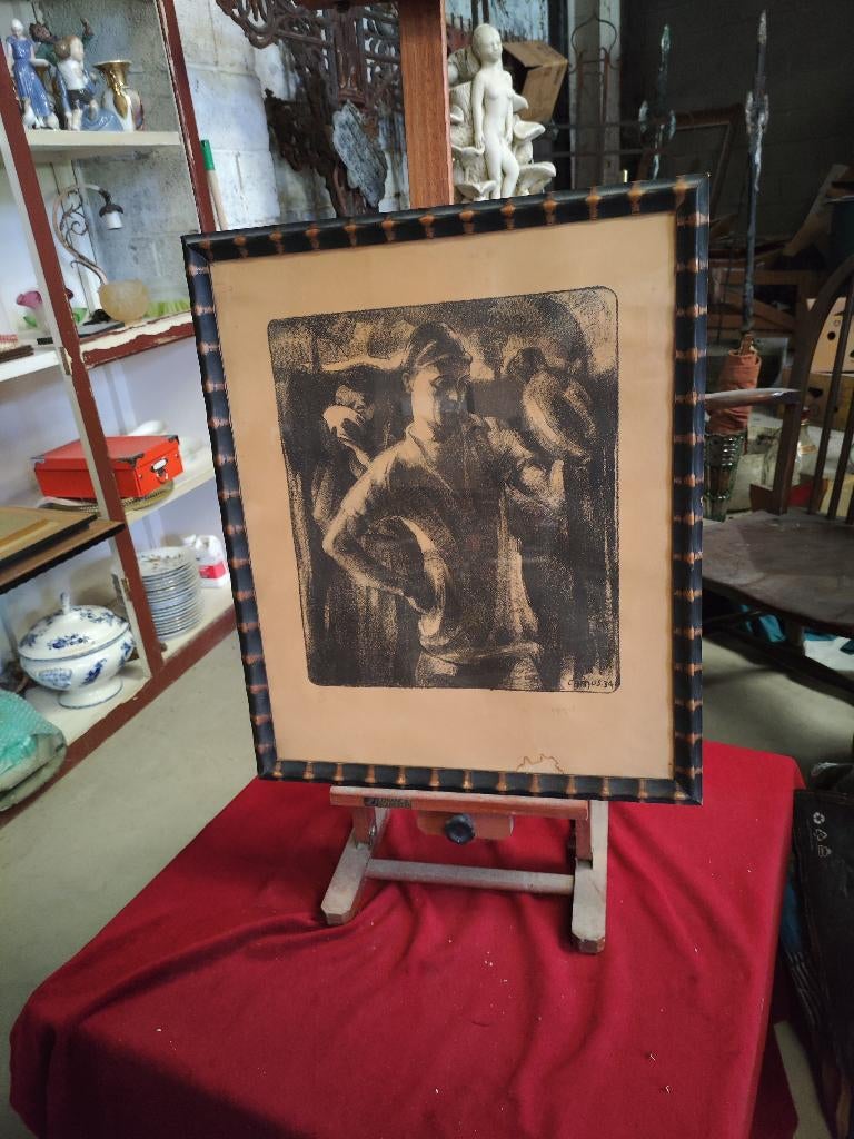 Belle gravure Gustave Camus 1934, Antiquités & Art, Enlèvement, Gravure