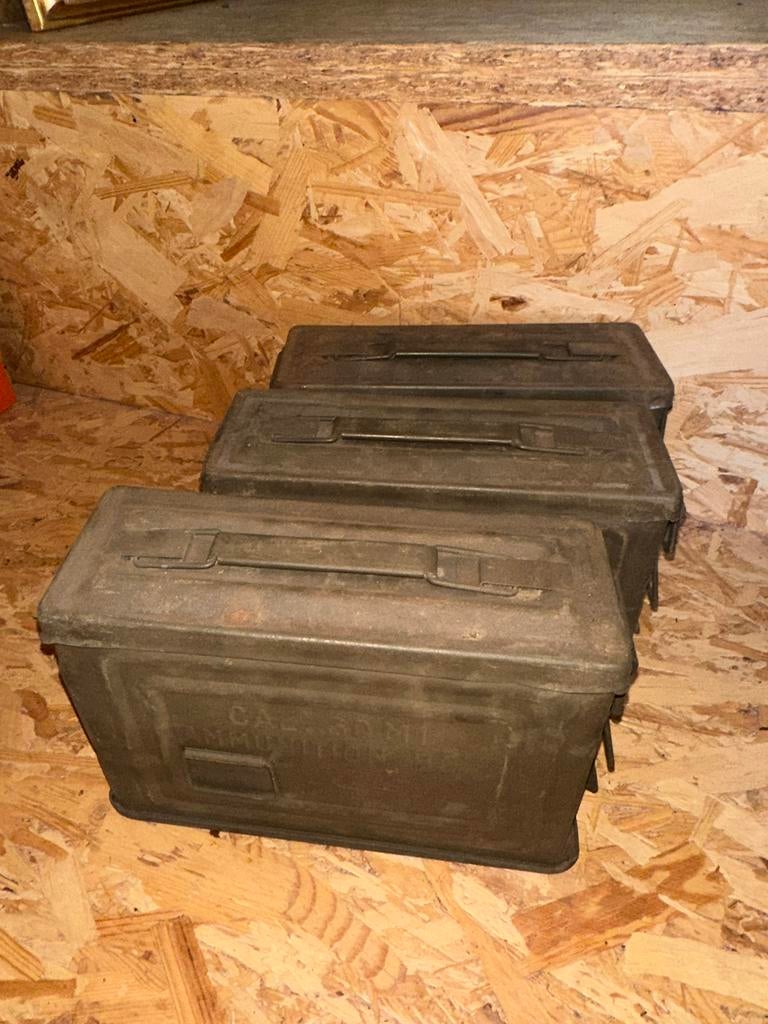 Caisse cal 30, Collections, Objets militaires | Seconde Guerre mondiale, Enlèvement ou Envoi, Armée de terre, Caisse ou Géocache