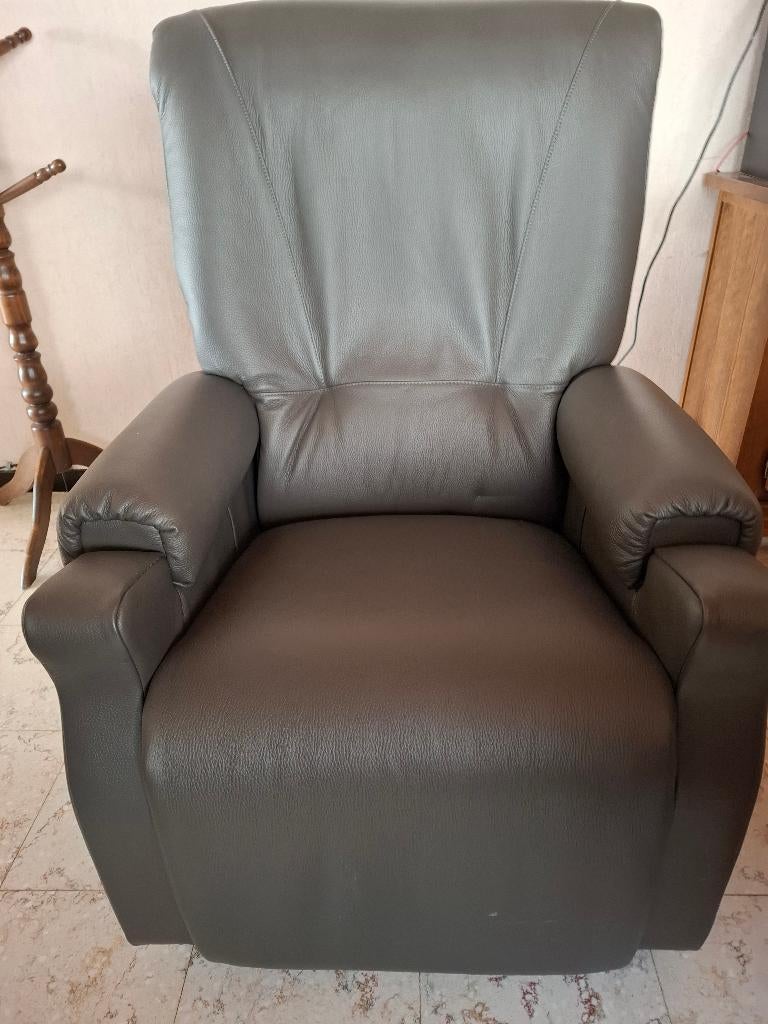 ZETEL MEDILAX LIFT 3M LEDER Taupekleur, Ophalen, Eenpersoons, Leer, Zo goed als nieuw