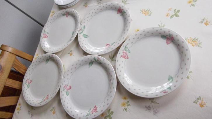 5 prachtige platte borden, Huis en Inrichting, Keuken | Servies, Bord(en), Porselein, Ophalen of Verzenden