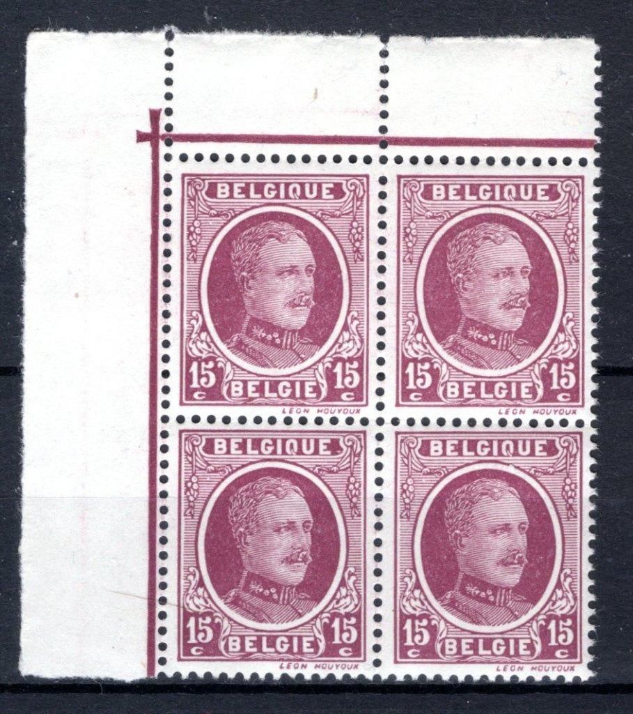 195 MNH 1922 - Z.M. Koning Albert 1 (4 stuks), Ophalen of Verzenden, Postfris, Postfris