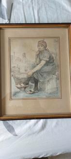 lithographie la hiercheuse rassenfosse, Antiquités & Art, Enlèvement ou Envoi