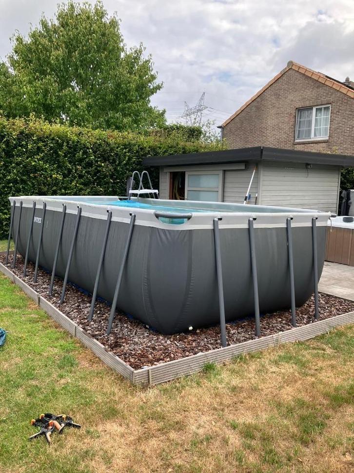 Intex zwembad met toebehoren, Tuin en Terras, Zwembaden, Gebruikt, Opzetzwembad, 120 cm of meer, 400 cm of meer, 200 tot 300 cm