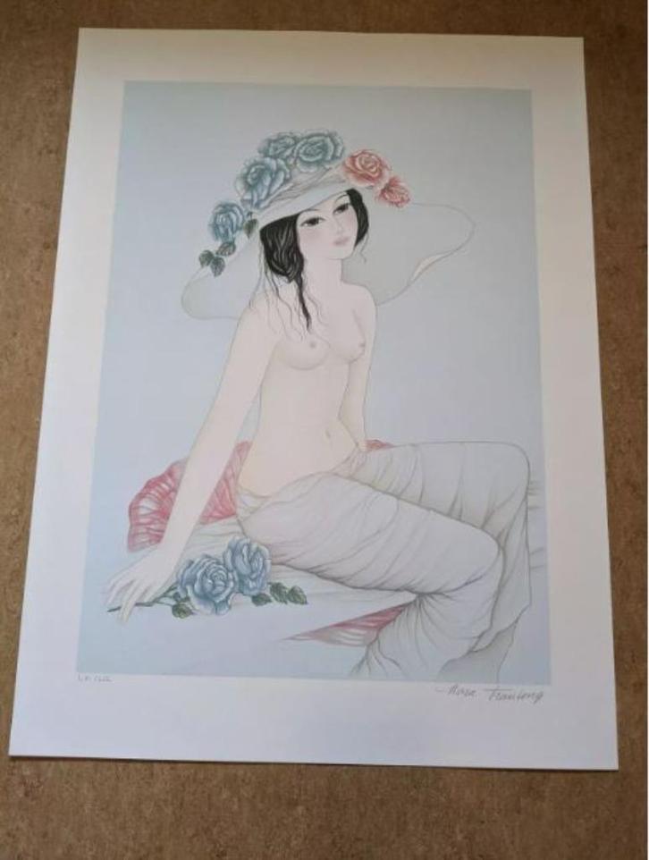 vintage lithografie Mara Tran Long genum.+sign. 1987   ``1``, Antiek en Kunst, Kunst | Litho's en Zeefdrukken, Ophalen