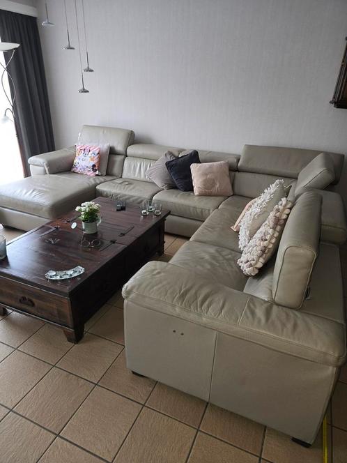 Lederen hoeksalon, Huis en Inrichting, Zetels | Complete zithoeken, Gebruikt, Ophalen