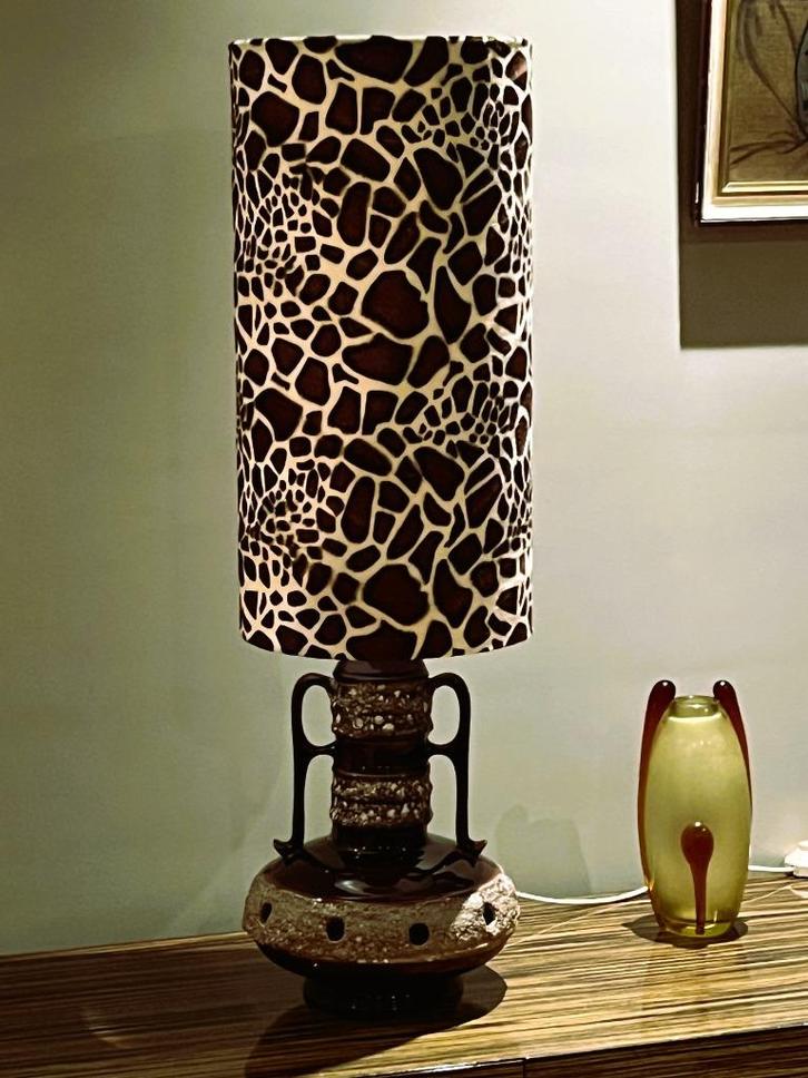 fat lava mid century keramiek vloerlamp vintage jaren 60 70, Huis en Inrichting, Lampen | Vloerlampen, Zo goed als nieuw, 100 tot 150 cm