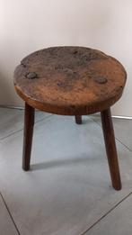 Ancien tabouret de traite en bois ferme Val d'Aoste, Bois, Utilisé, Enlèvement ou Envoi