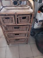 Rieten kastje, Huis en Inrichting, Kasten | Ladekasten, Ophalen, Gebruikt, 5 laden of meer, Minder dan 100 cm
