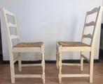 Schitterende Vintage Brutalist stoelen met wit gepatineerd r, Ophalen