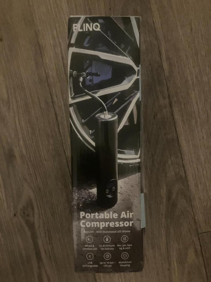 Nieuwe FlinQ Draadloze Luchtcompressor, Doe-het-zelf en Bouw, Compressors, Nieuw, 10 bar of meer, Ophalen