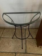 Table verre et fer forgé, Huis en Inrichting, Tafels | Bijzettafels, Ophalen, Zo goed als nieuw, Glas