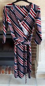 JBC - Streep blauw/rood/wit jurk - maat 36 - stretch, Kleding | Dames, Jurken, JBC, Zo goed als nieuw, Knielengte, Maat 36 (S)