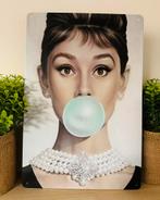 Plaque murale en métal Audrey Hepburn, Affiche, Œuvre d'art ou Peinture, Enlèvement ou Envoi, Neuf