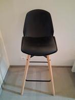 Chaise de bar similicuir noir/couleur chêne naturel, Enlèvement