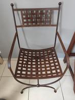 Chaise fer forgé brun, Huis en Inrichting, Stoelen, Ophalen, Zo goed als nieuw, Bruin, Metaal