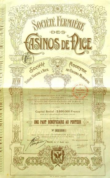Casinos de Nice 1910 beschikbaar voor biedingen
