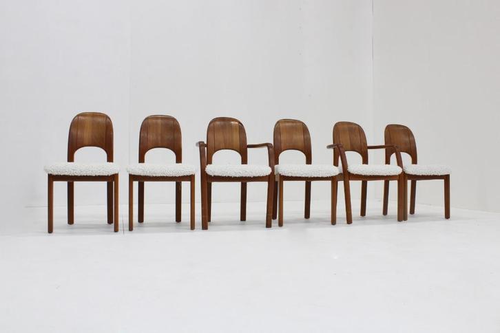 Vintage Deense eetkamer stoelen teakhout set van 6, Antiek en Kunst, Antiek | Meubels | Stoelen en Sofa's, Ophalen