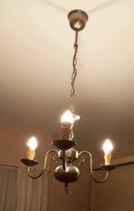 Kroonluchter met drie armen, Inox, vintage, perfecte staat, Ophalen of Verzenden, Zo goed als nieuw