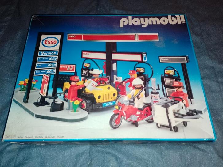 Te koop in Playmobil het vintage Esso Service Station, Kinderen en Baby's, Speelgoed | Playmobil, Zo goed als nieuw, Complete set