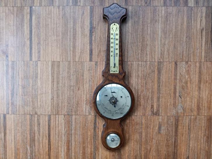Houten barometer, Audio, Tv en Foto, Weerstations en Barometers, Zo goed als nieuw, Weerstation, Ophalen of Verzenden