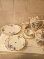 koffieset, blauw en zilver bloemenpatroon - vintage, Ophalen