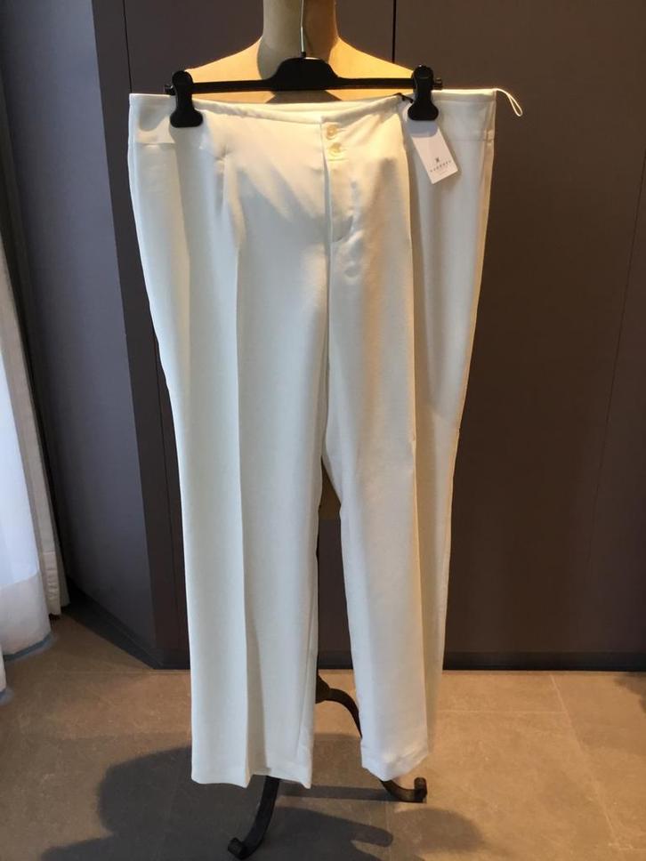XANDRES, Geklede witte broek, NIEUW, maat 46, Kleding | Dames, Broeken en Pantalons, Nieuw, Maat 46/48 (XL) of groter, Wit, Lang
