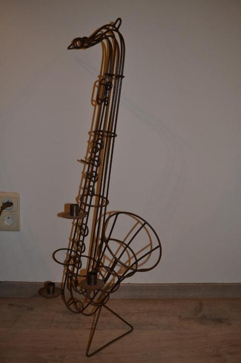 Saxofoon kandelaar, Antiek en Kunst, Curiosa en Brocante, Ophalen