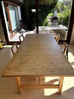 Houten eettafel - 8p, Ophalen, Gebruikt, 100 tot 150 cm, Bois clair
