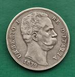 5 Lire   1879   Umberto I, Ophalen of Verzenden, Italië, Losse munt, Zilver