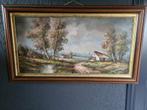 Henner Knauf - Paysage avec une ferme - 140x60, Antiquités & Art, Art | Peinture | Classique, Enlèvement