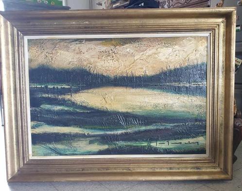 Tessely Stefaan landschap tegenlicht 1969, Antiek en Kunst, Kunst | Schilderijen | Abstract, Ophalen